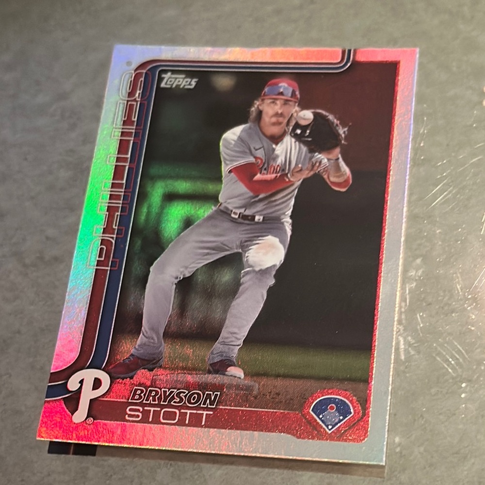 Topps Phillies Card with Red and Silver Accents